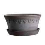 Københavner raw low pot + saucer – Grey