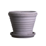Bergs Potter – Neptune raw pot + saucer – grey