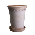 Bergs Potter – Københavner raw tall pot + saucer - Rosa