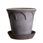 Bergs Potter – Elizabeth raw pot + saucer – grey
