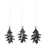 House Doctor – Leaf and beads – Black (set van 3)
