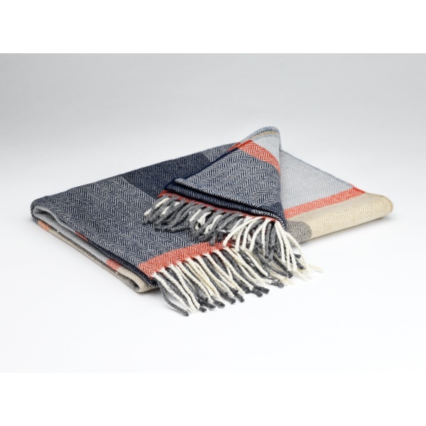 McNutt of Donegal – Pashmina – Clementine stripe
