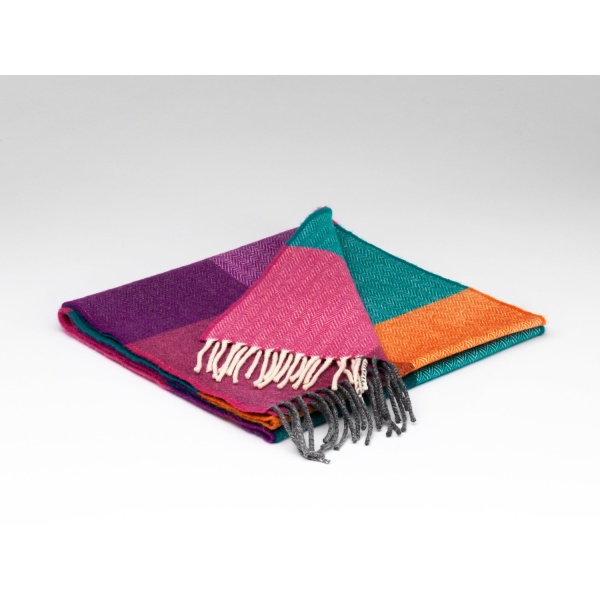 McNutt of Donegal – Scarf – Hyacinth & orange