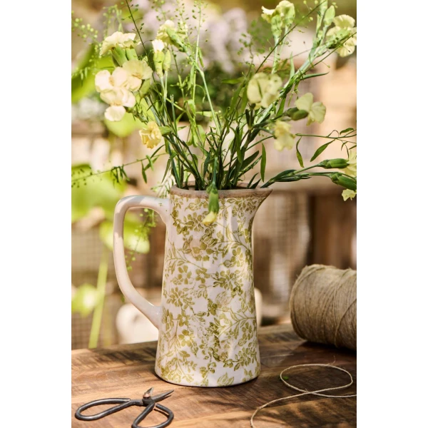 IB Laursen - Vase with handle – Green Blossom - Afbeelding 2