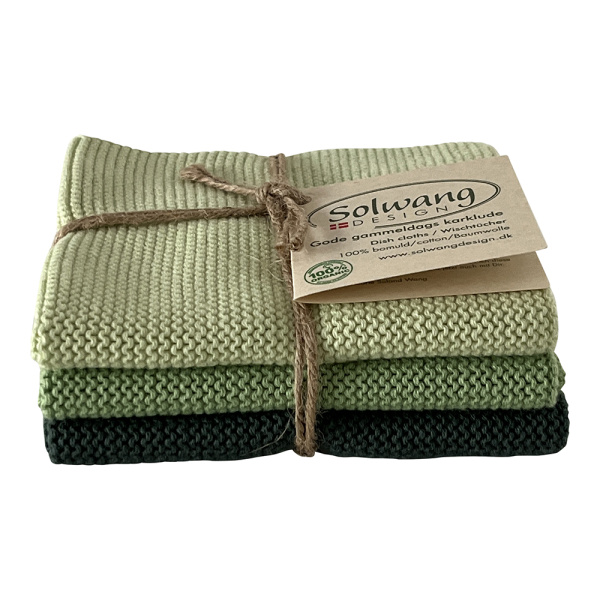 Solwang Design – vaatdoekjes – Dark dusty green – set van 3