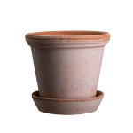 Bergs Potter – Flora raw pot + saucer – rosa