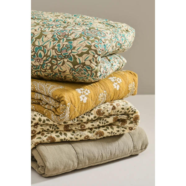 IB Laursen – Quilt mustard w/paisley pattern - Afbeelding 3