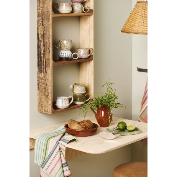 IB Laursen – Tea towel w/multicoloured stripes green, 3 pcs - Afbeelding 3