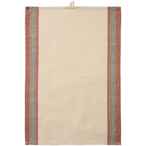 IB Laursen – Tea towel Walter natural w/rust coloured and grey stripes on the sides