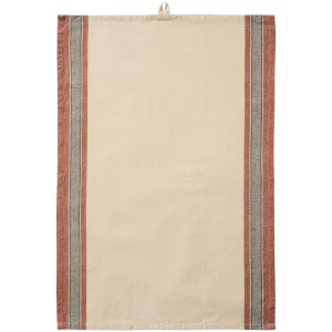 IB Laursen – Tea towel Walter natural w/rust coloured and grey stripes on the sides