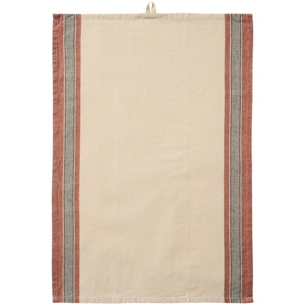 IB Laursen – Tea towel Walter natural w/rust coloured and grey stripes on the sides