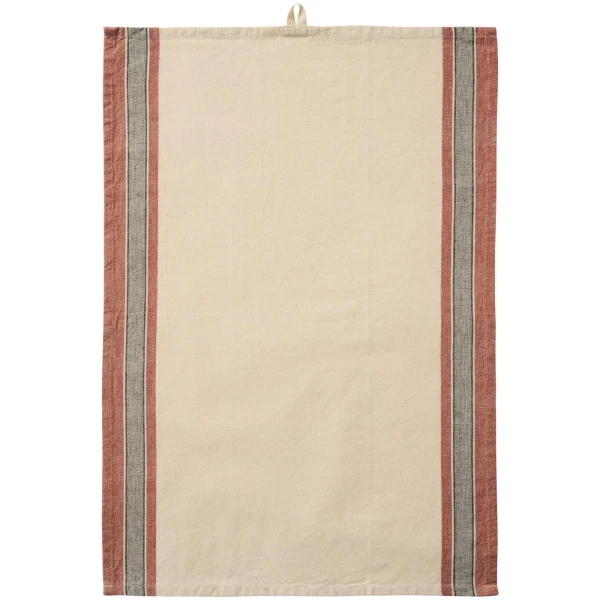 IB Laursen – Tea towel Walter natural w/rust coloured and grey stripes on the sides