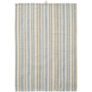 IB Laursen – Tea towel Celine white w/blue and beige, woven pattern