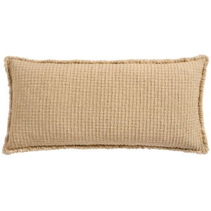 IB Laursen - Cushion cover coarsely woven in checkered pattern, 4 sides w/fringes, 35 x 80 cm