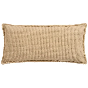 IB Laursen - Cushion cover coarsely woven in checkered pattern, 4 sides w/fringes, 35 x 80 cm