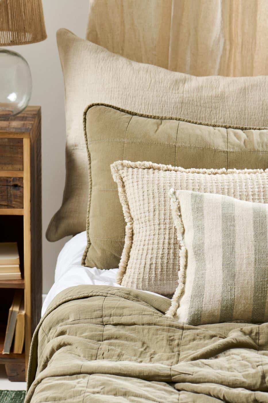 IB Laursen - Cushion cover coarsely woven in checkered pattern, 4 sides w/fringes, 35 x 80 cm - Afbeelding 4