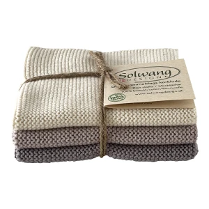 Solwang Design – vaatdoekjes – Light dusty purple – set van 3