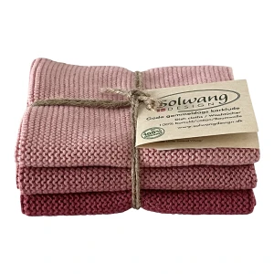 Solwang Design – vaatdoekjes – Antique rose – set van 3
