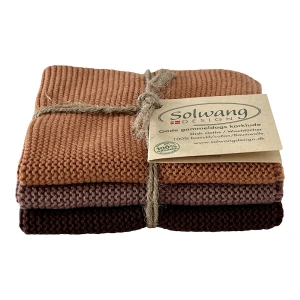 Solwang Design – vaatdoekjes – Chocolate combi – set van 3