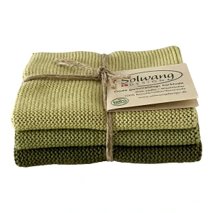 Solwang Design – vaatdoekjes – Moss green – set van 3