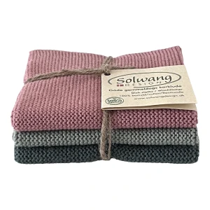Solwang Design – vaatdoekjes – Rose/sage combi – set van 3