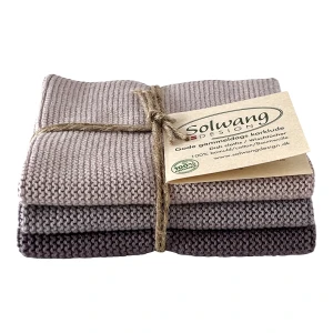 Solwang Design – vaatdoekjes – Dusty purple combi – set van 3