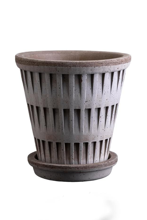 Bergs Potter – Pantheon raw pot + saucer – grey