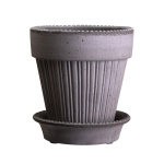 Bergs Potter – Simona raw pot + saucer – grey