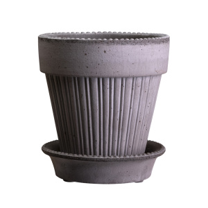 Bergs Potter – Simona raw pot + saucer – grey