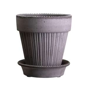 Bergs Potter – Simona raw pot + saucer – grey