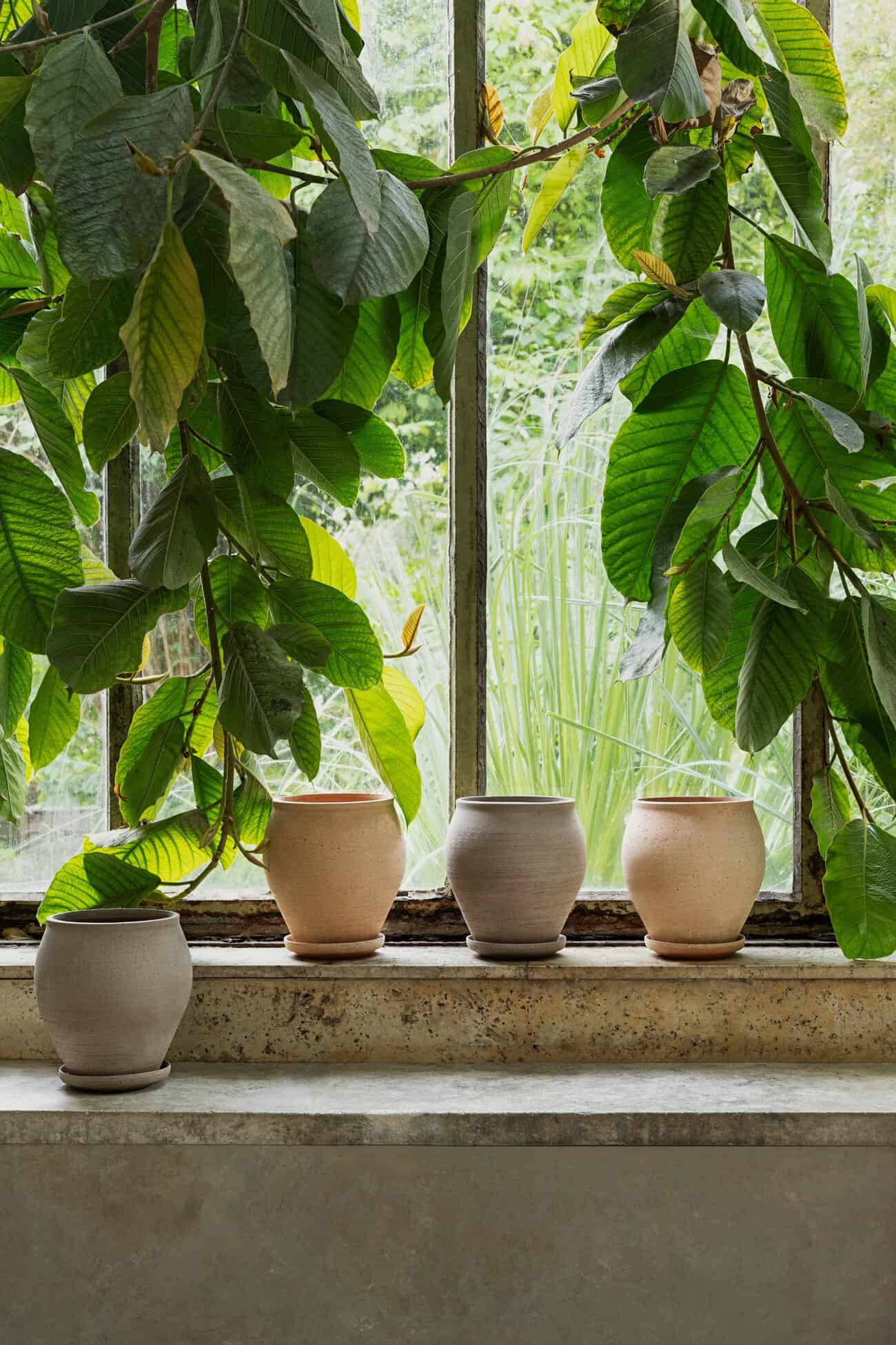 Bergs Potter – Delphi raw pot + saucer – grey - Afbeelding 4