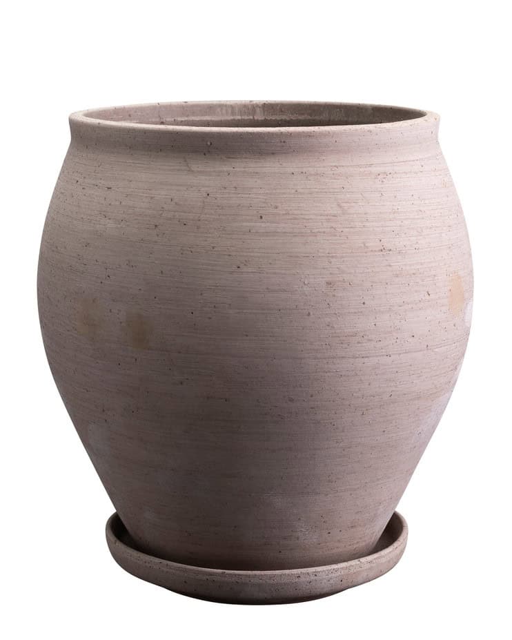 Bergs Potter – Delphi raw pot + saucer – grey